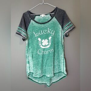 Warehouse Green and Gray Lucky Charm Tee